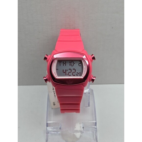Adidas ADH6138 Digital Watch Pink Resin Strap Alarm Chrono Backlight New Battery - Picture 1 of 13